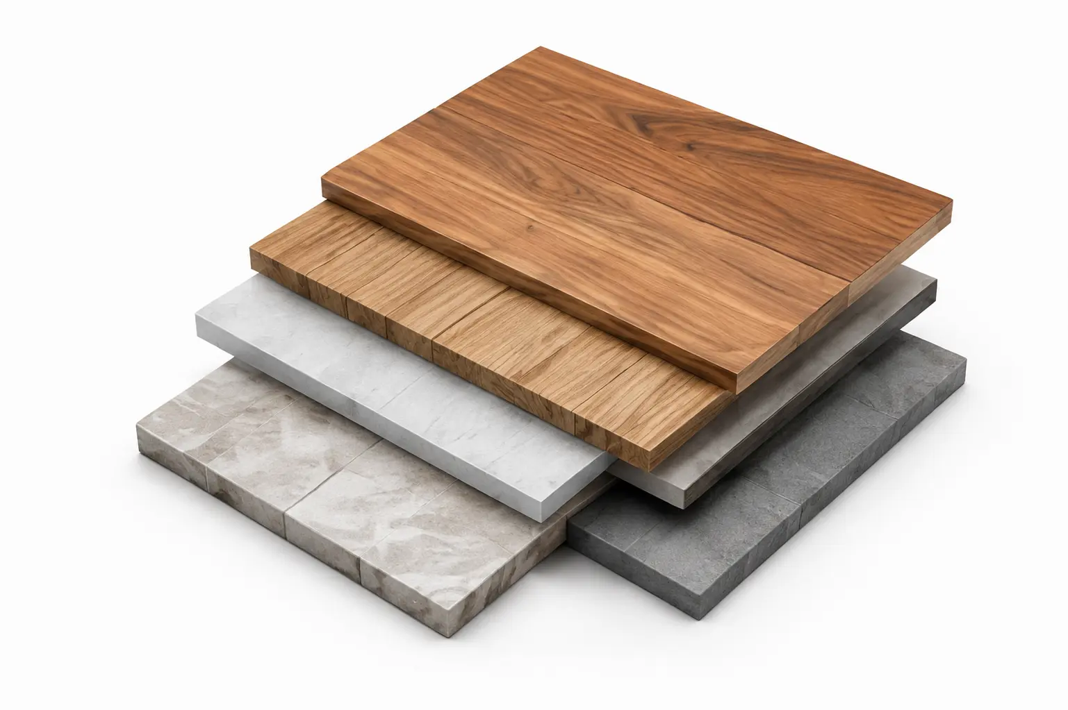 Flooring calculators image showing layered wood, tile, and concrete flooring materials for estimating floor area, material quantities, and installation requirements