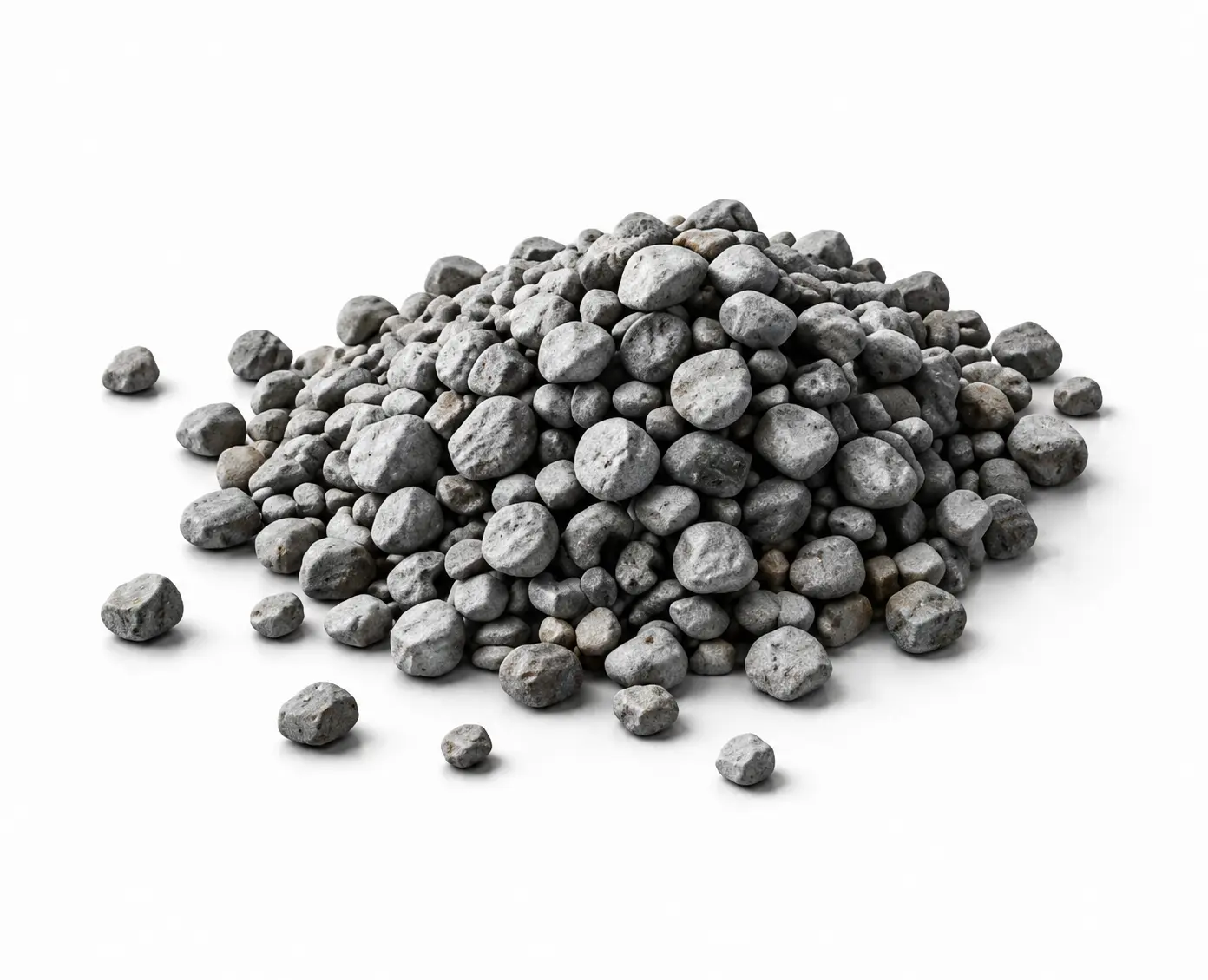 Gravel calculator image showing a pile of gray gravel stones used for estimating gravel volume, quantity, and material requirements for construction projects